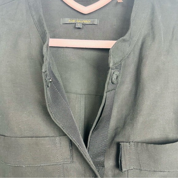 Kobi Halperin Black Starr Snap-Front Military Utility Shirt Jacket Size Large - Picture 6 of 11